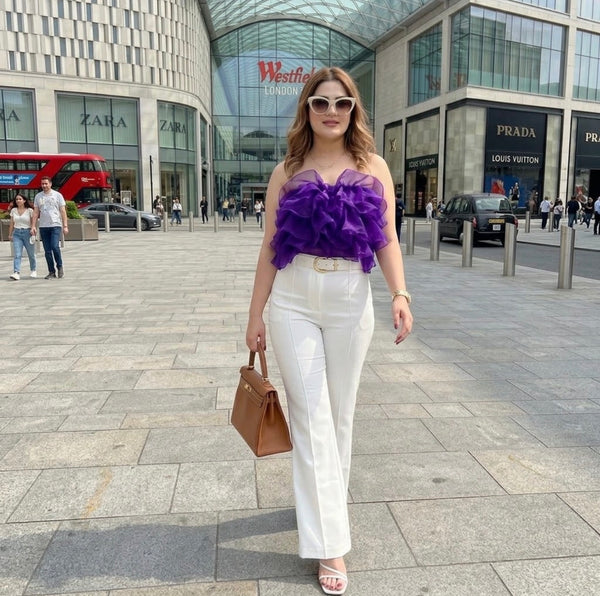 The Violet Bloom Organza Tube Top