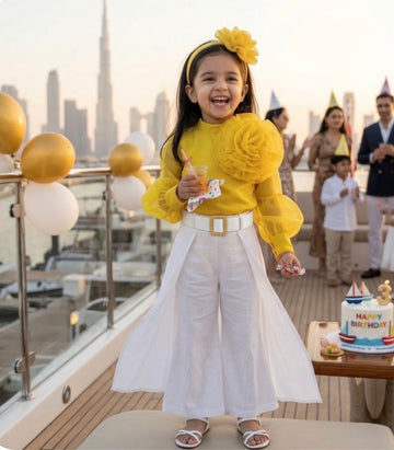 Sunshine Bloom Ruffle Kids Party Top