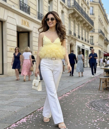 Buttercup Bloom Ruffle Tulle Partywear Top