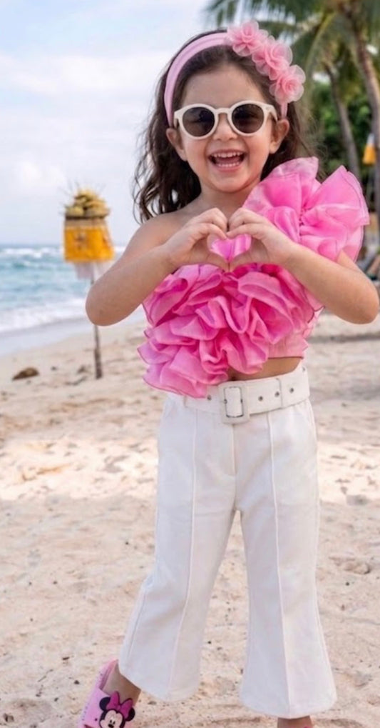 The "Rosie" Bloom One-Shoulder Silk Party Top