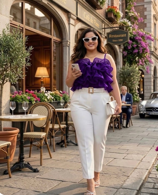 Doll Me Up Off Shoulder Ruffle Organza Top