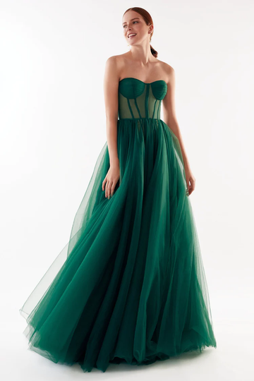 Emerald Green Tulle Corset Dress