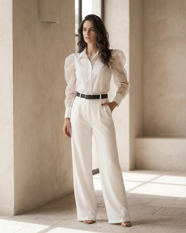 The Camille Organza Crop Blouse