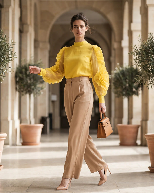 The Camille Organza Puff Top