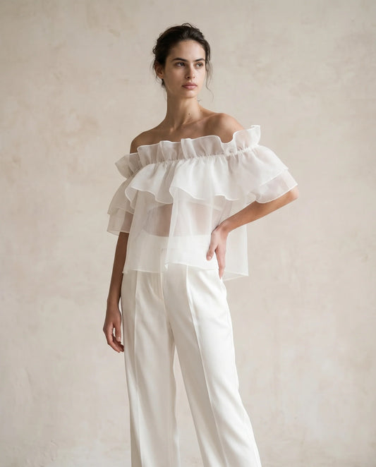 The Cecile Organza Bloom Top