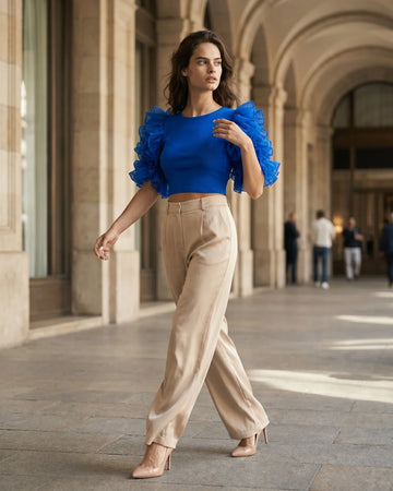 The Celeste Ruffled Crop