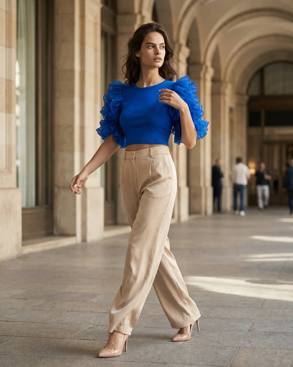 The Celeste Ruffled Crop