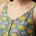 Pretty Elephant Print Midi Dress in vibrant colors with intricate ethnic patterns, available in various sizes.
