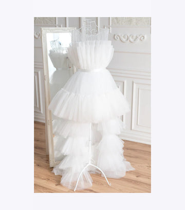 Twilight Tulle High Low Dress- White