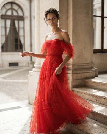 The Isabelle Off-Shoulder Tulle Dress