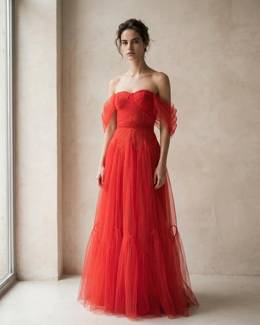 The Isabelle Off-Shoulder Tulle Dress