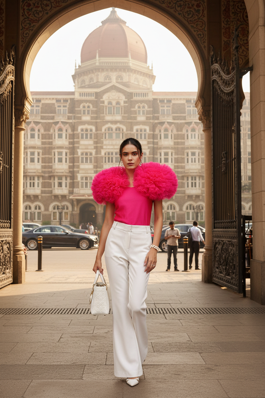 Pink Petal Pom Pom Top