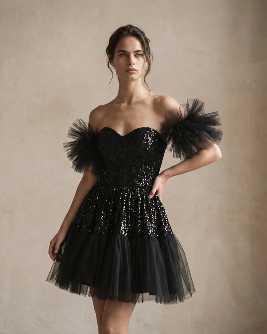 The Adeline Sequin Tulle Corset Dress