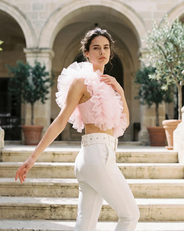 The Amelia Ruffled Tulle Crop