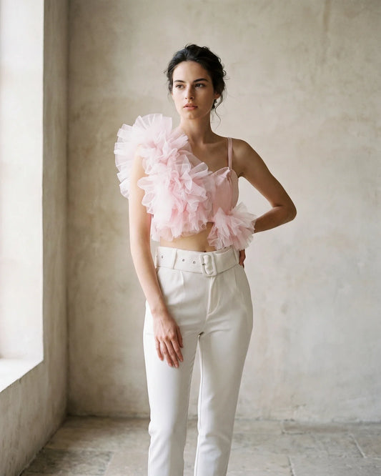 The Amelia Ruffled Tulle Crop