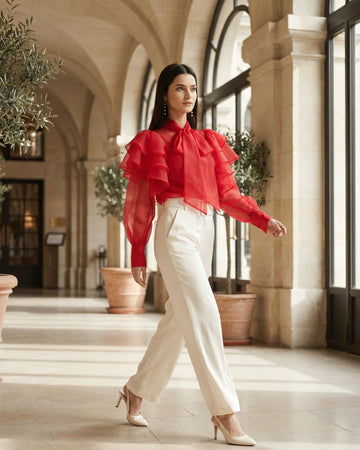 The Bianca Ruffle Sleeve Blouse