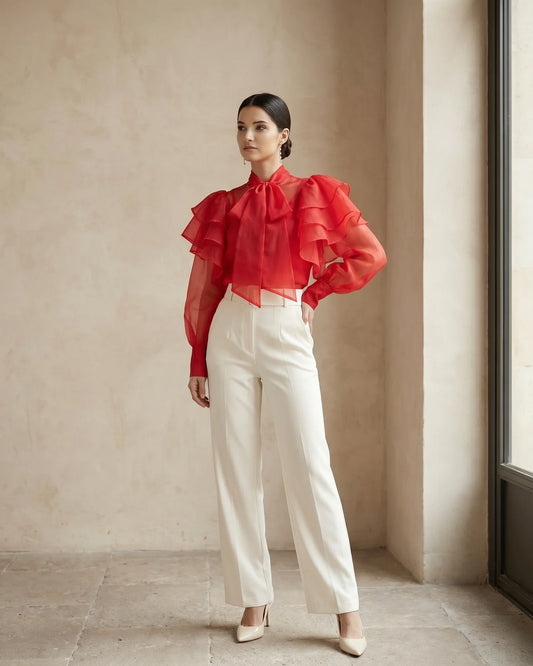 The Bianca Ruffle Sleeve Blouse