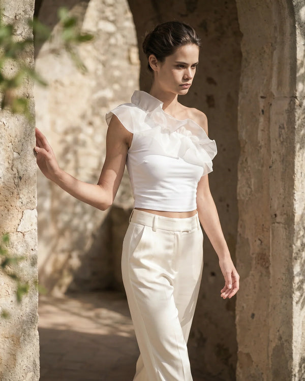 The Sophia Ruffled Crop Top