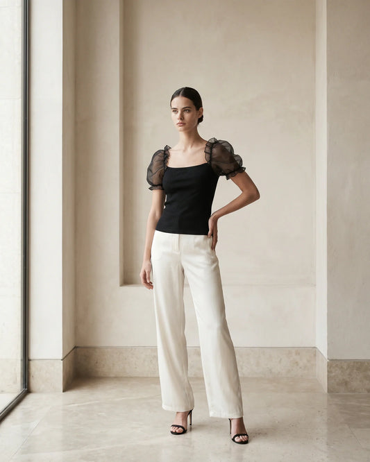 The Vanessa Organza Sleeve Crop