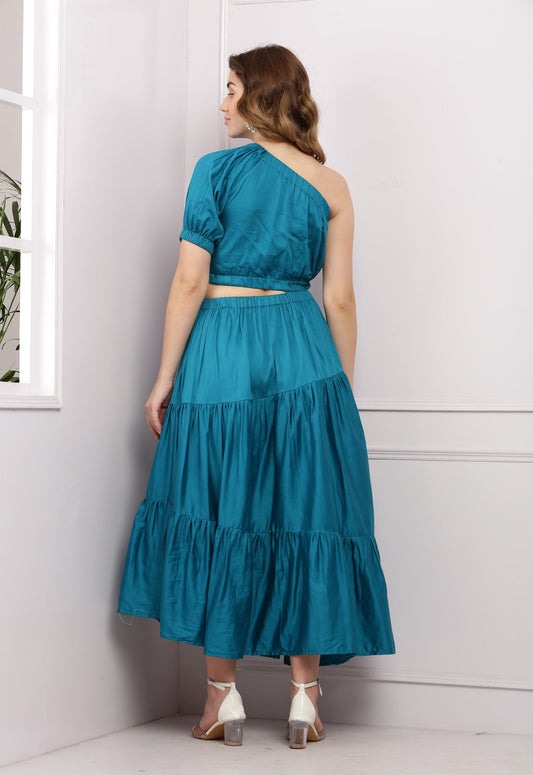One shoulder Waist Cut Out Maxi Dress