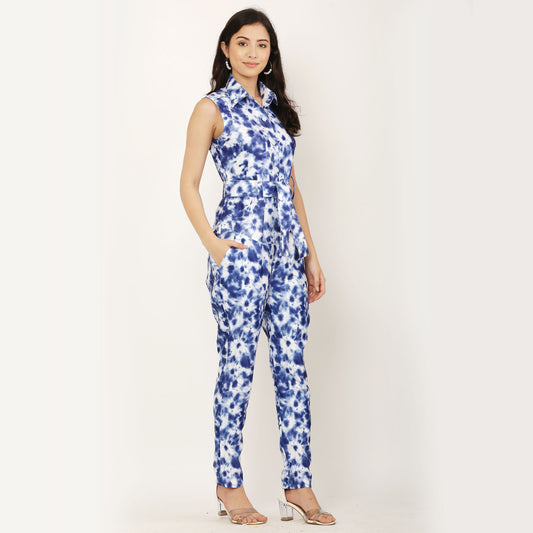 Tie & Dye Jumpsuit - Blue