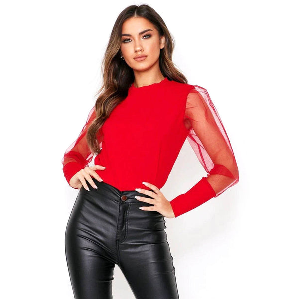 Rock N Roll Lycra Top - Red - DrapeMe - Your Affordable place for In-Trend clothing