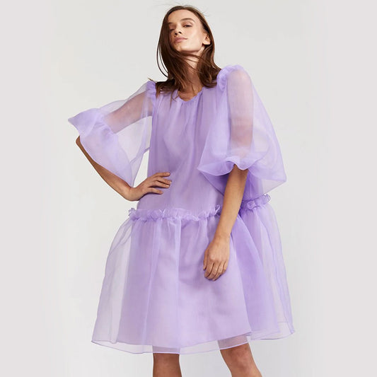 Tulle Mini Dress - Lilac