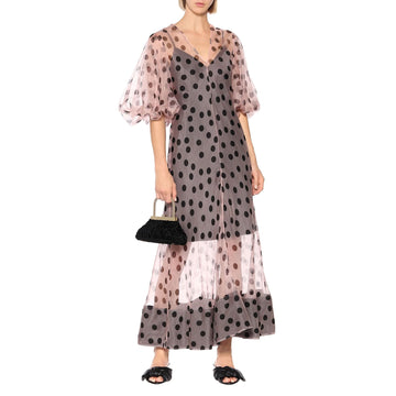 Polka Dot Organza Maxi Dress