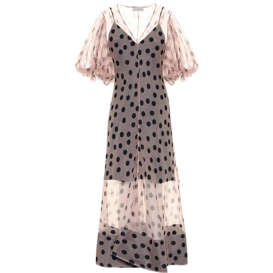 Polka Dot Organza Maxi Dress