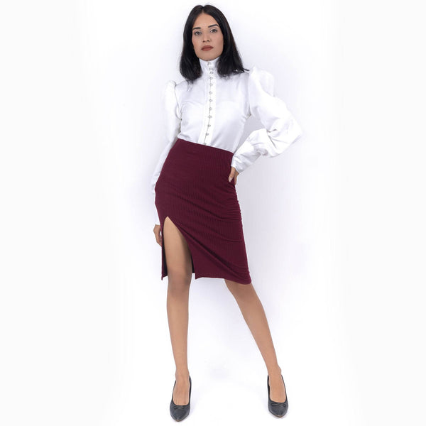 Elegant Formal High Neck Shirt - White - DrapeMe - Your Affordable place for In-Trend clothing