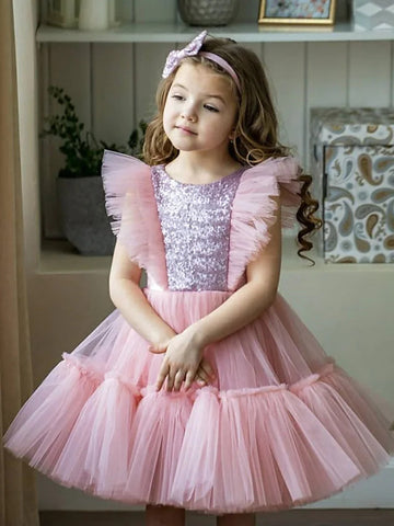 Birthday Girl Princess Tulle Dress With Hair Band