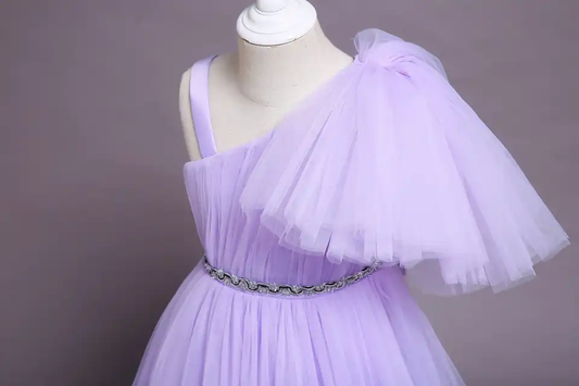 Little Fairy Bow on Shoulder Dress -Lilac